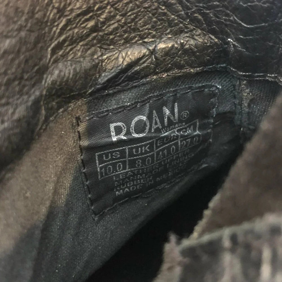 ROAN by Bed Stu Black Suede Western Bohemian Almond Toe Buckle Ankle Booties 10 - Picture 8 of 8